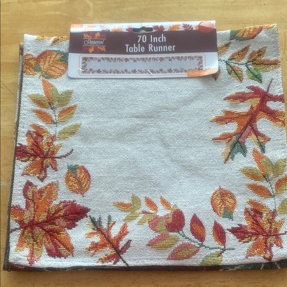Table Runner with Autumn Leaves NWT 13 x70 Perfect for entire fall season. - Picture 1 of 3